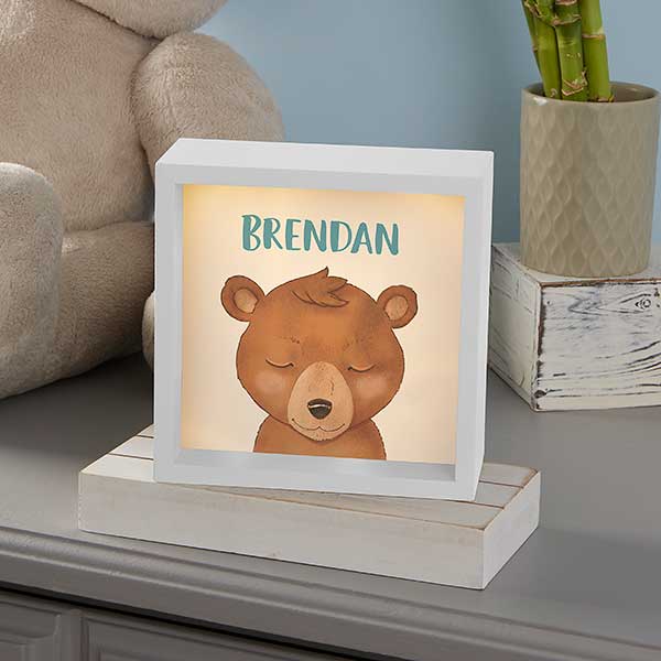 Personalized LED Shadow Box - Woodland Bear - 21188