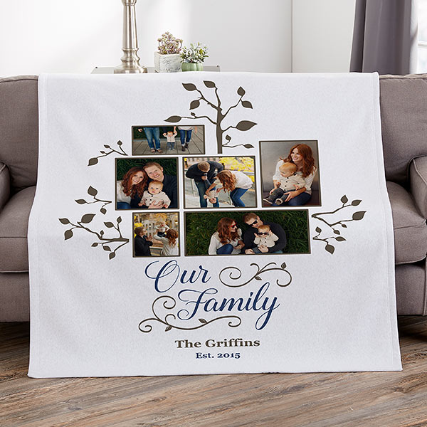 Photo Family Tree Personalized Blankets - 21288