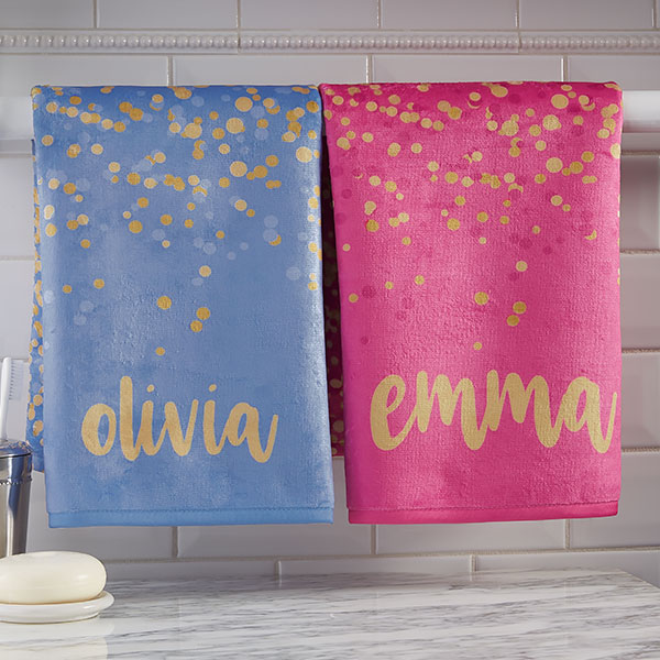 Personalized Hand Towels - Sparkling Name - 21476