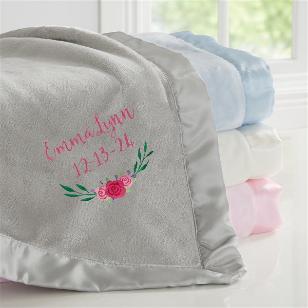 Embroidered Floral Baby Blankets - 21731