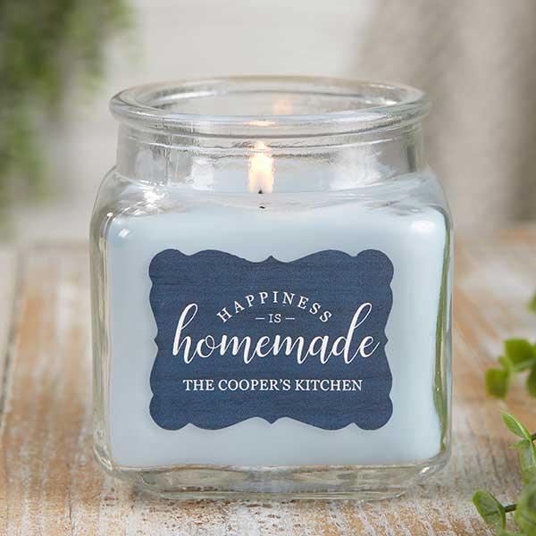 Happiness Is Homemade Personalized Scented Glass Candle Jar - 21906