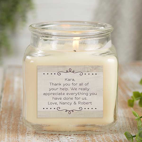 Personalized Scented Glass Candle Jars - Thank You Candle - 21921