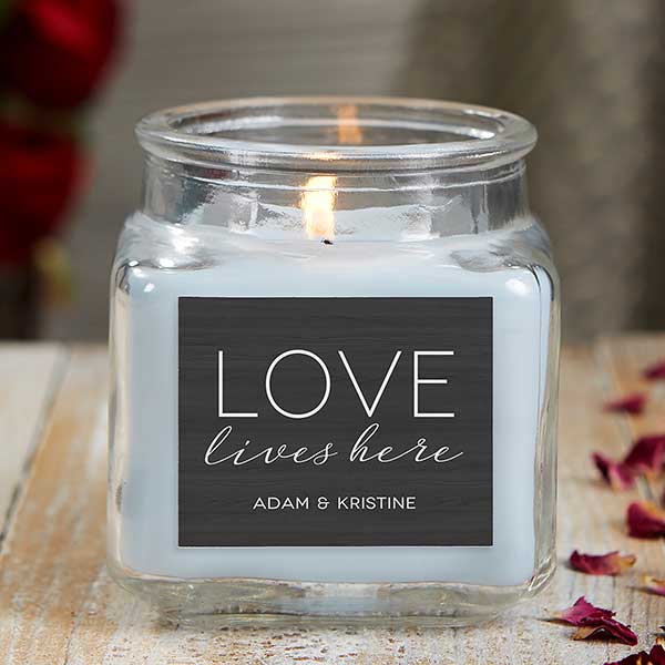 Love Lives Here Personalized Romantic Candle Gift - 21926