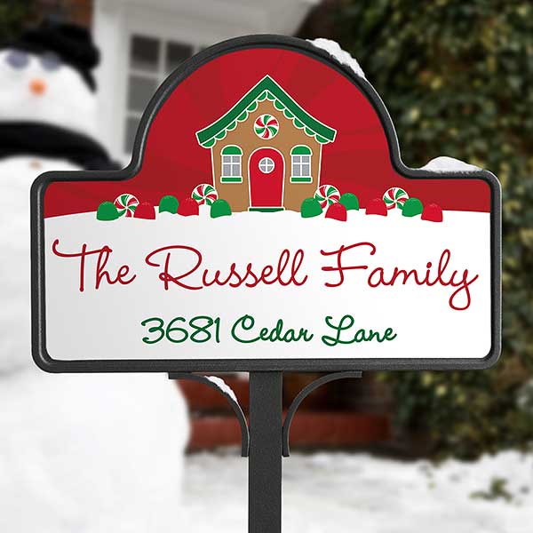 Gingerbread Family Personalized Garden Sign - 21966