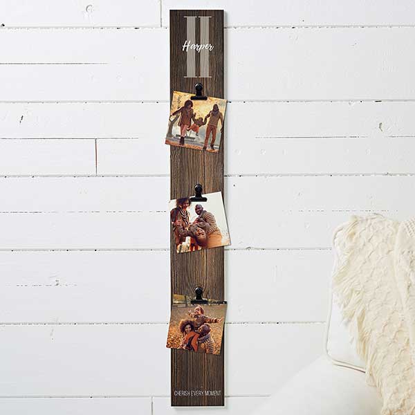 Farmhouse Initial Personalized Photo Clip Frame Wood Sign - 22471