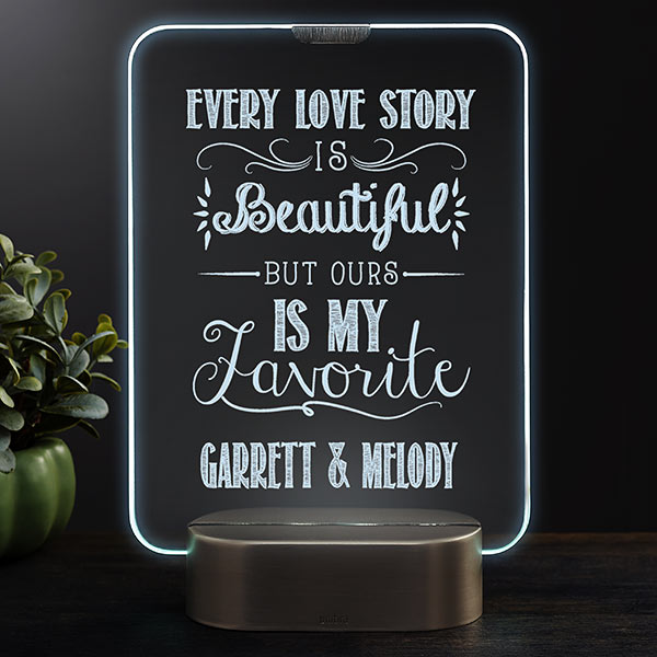 Personalized Romantic Glass LED Light Gifts - Love Quotes - 23354