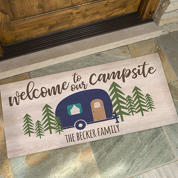 Personalized Happy Camper Doormat - 23575