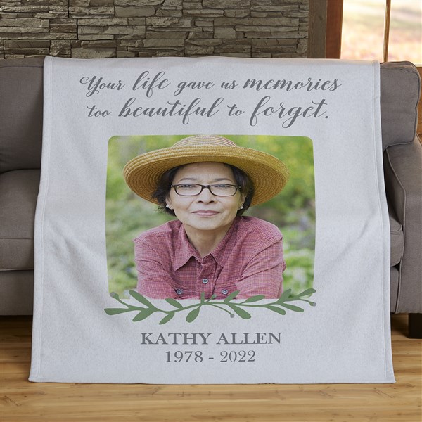 Botanical Memorial Personalized Photo Blankets - 23758