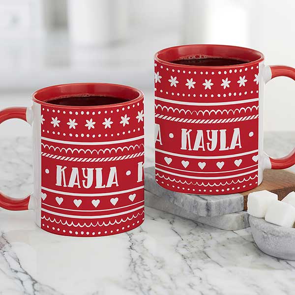 Nordic Noel Personalized Coffee Mugs - 23823