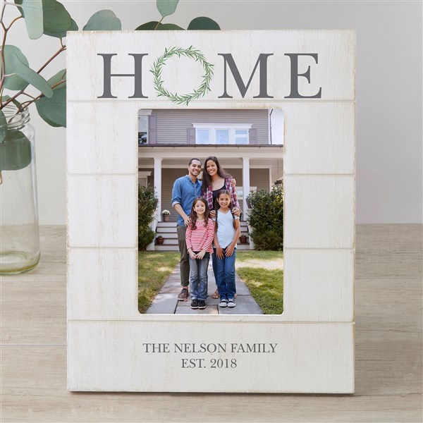 Home Wreath Personalized Family Shiplap Picture Frame - 24001