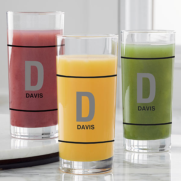 Initial & Name Personalized Everyday Drinking Glasses - 24188