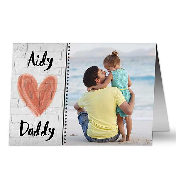 I Heart Daddy Personalized Father's Day Photo Greeting Card - 24460