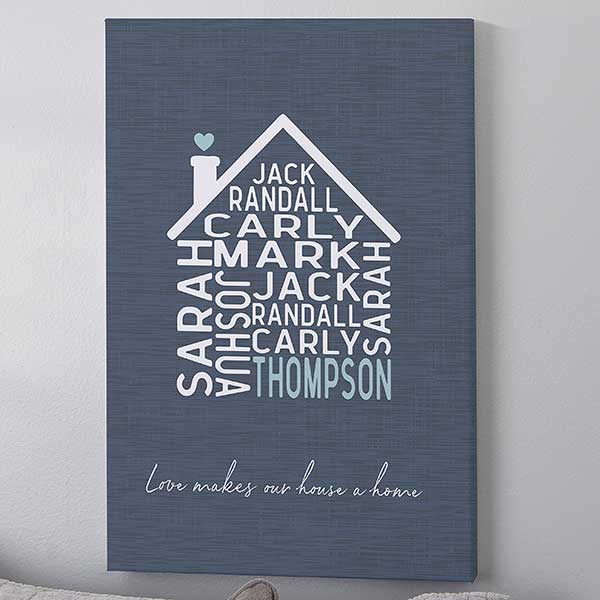 New Home Word Art Personalized Canvas Prints - 24533