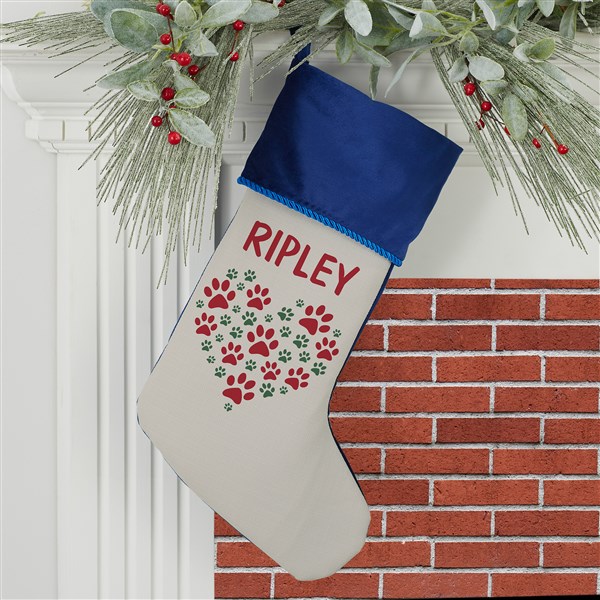 Paws On My Heart Personalized Dog Christmas Stockings - 24590