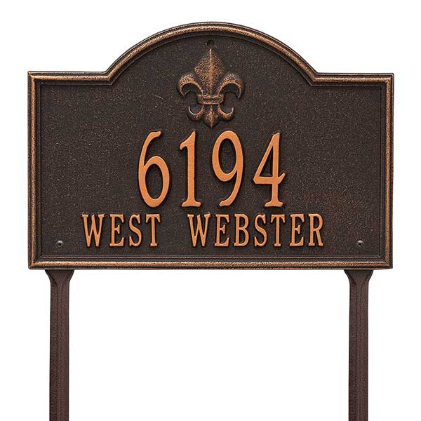 Bayou Vista Personalized Aluminum Lawn Address Signs - 24663