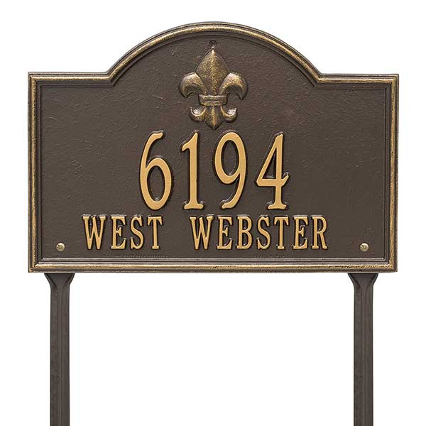 Bayou Vista Personalized Aluminum Lawn Address Signs - 24663