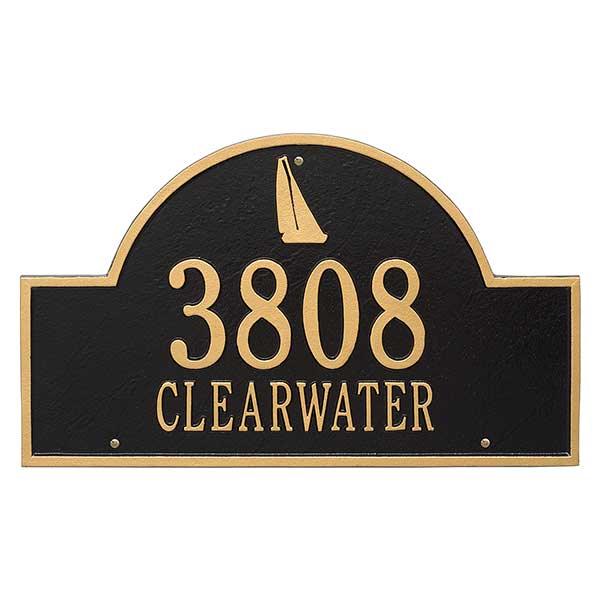 Sailboat Arch Personalized Aluminum Wall Plaque - 24665