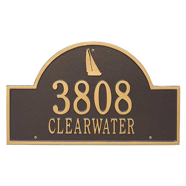 Sailboat Arch Personalized Aluminum Wall Plaque - 24665