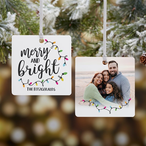 Merry & Bright Personalized Christmas Ornaments - 24922