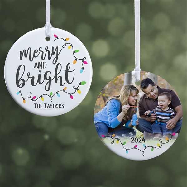 Merry & Bright Personalized Christmas Ornaments - 24922