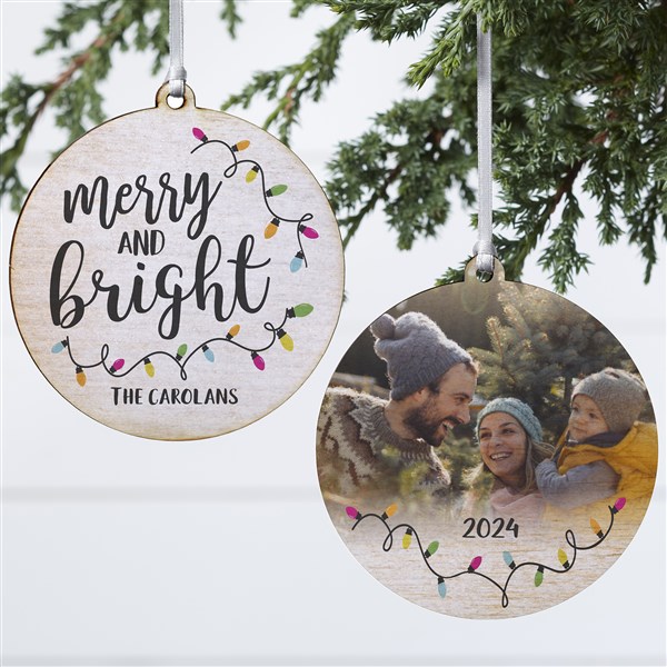 Merry & Bright Personalized Christmas Ornaments - 24922