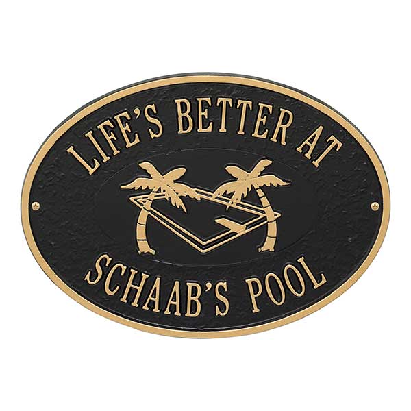 Swimming Pool Personalized Aluminum Deck Plaques - 25227