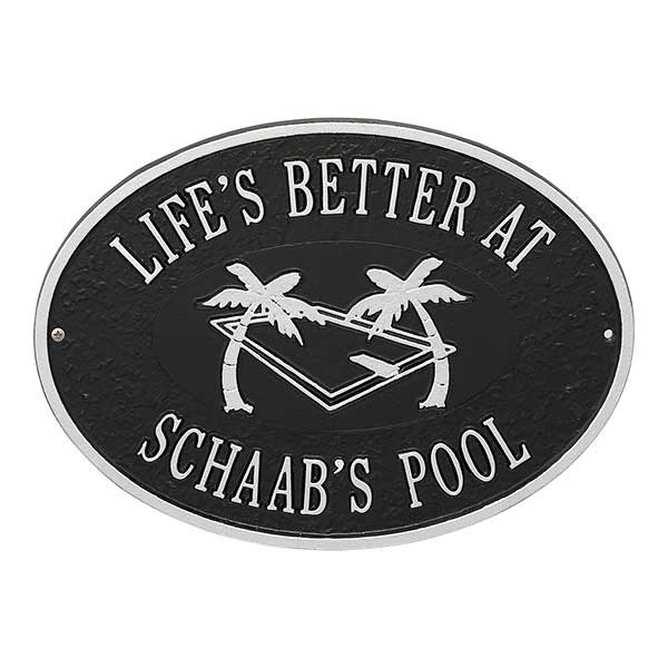 Swimming Pool Personalized Aluminum Deck Plaques - 25227