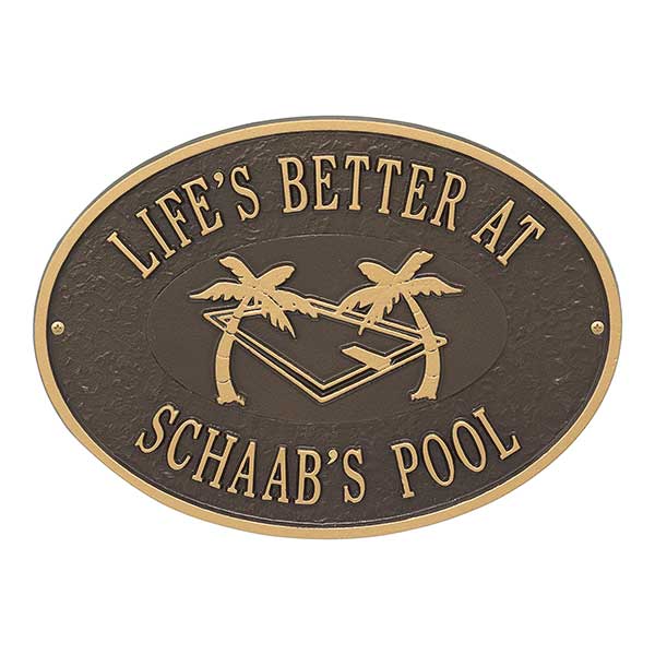 Swimming Pool Personalized Aluminum Deck Plaques - 25227