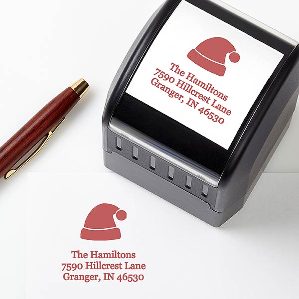 Merry Christmas Icons Personalized Self-Inking Address Stamp - 25252