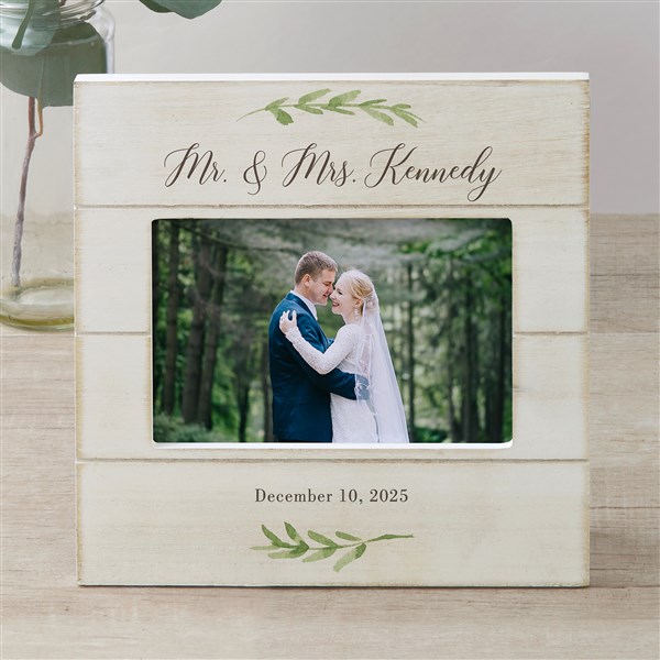 Laurels Of Love Personalized Wedding Shiplap Picture Frame - 25835