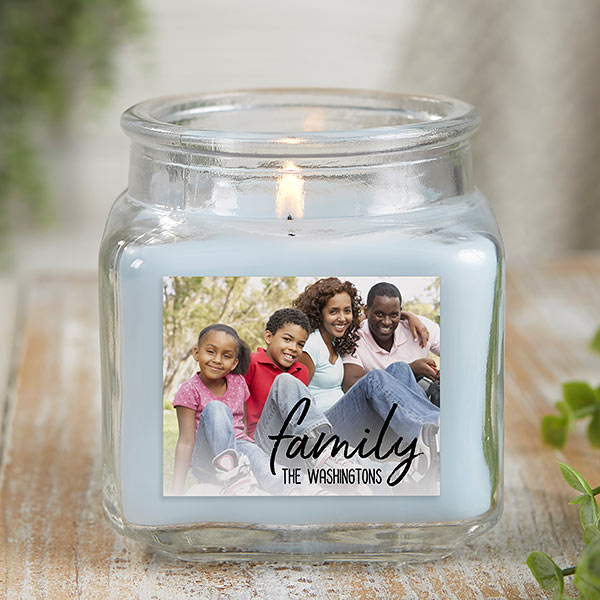 Family Photo Personalized Scented Glass Candle Jars - 26041