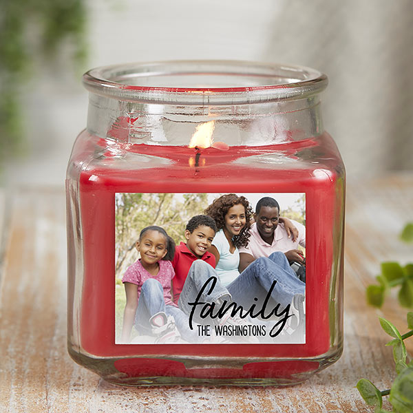 Family Photo Personalized Scented Glass Candle Jars - 26041