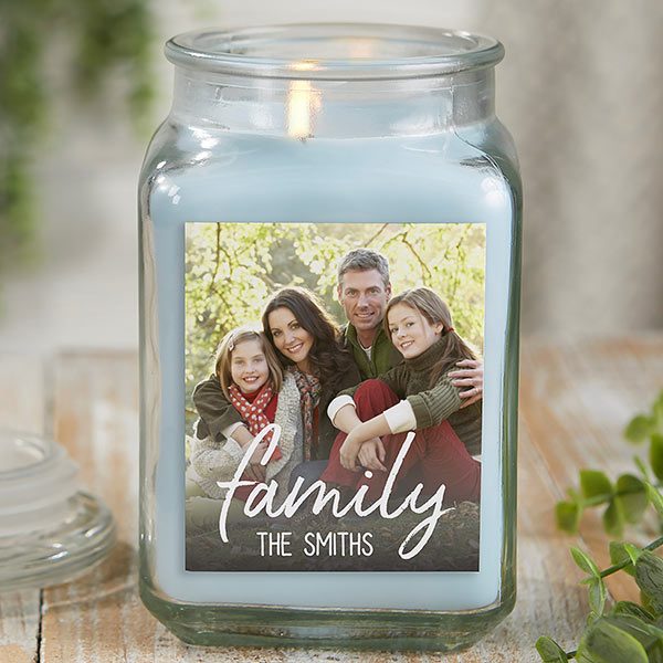 Family Photo Personalized Scented Glass Candle Jars - 26041