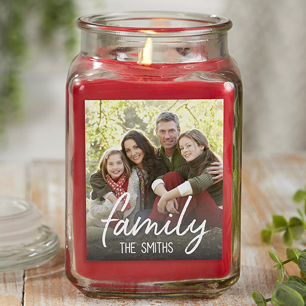 Family Photo Personalized Scented Glass Candle Jars - 26041