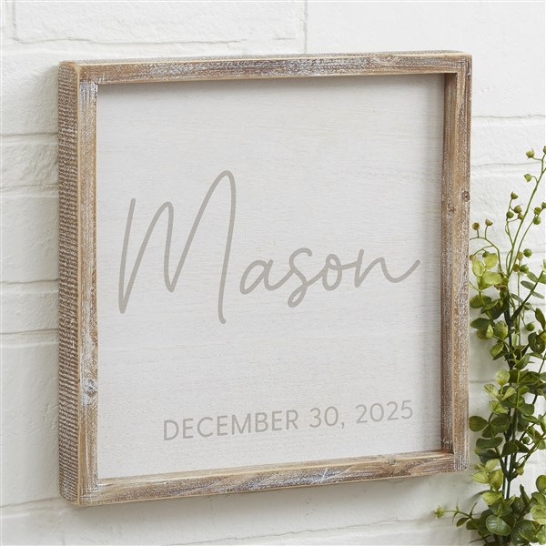 Simple & Sweet Personalized Baby Barnwood Frame Wall Art - 26222