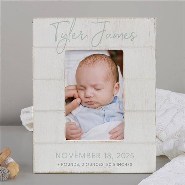 Simple & Sweet Personalized Shiplap Baby Picture Frame - 26226