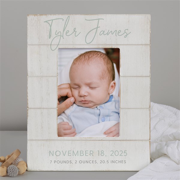 Simple & Sweet Personalized Shiplap Baby Picture Frame - 26226