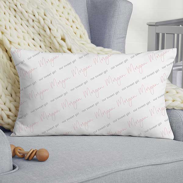 Simple & Sweet Personalized Baby Girl Throw Pillow - 26227