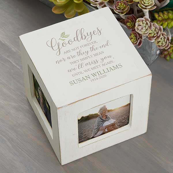 Goodbyes Personalized Memorial Photo Cubes - 26242