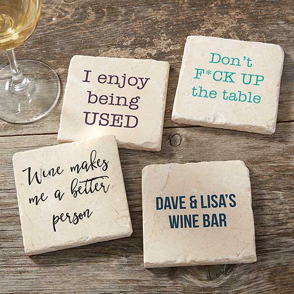 Personalized Tumbled Stone Coasters - Set of 4 - 26520