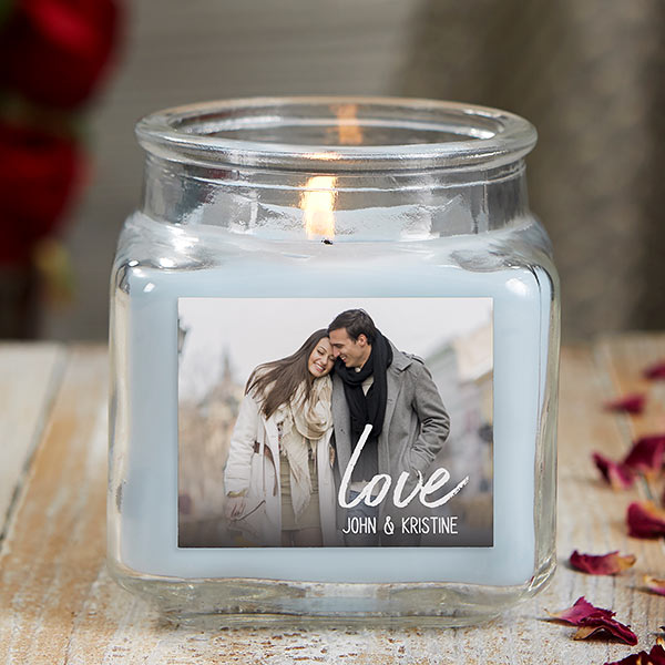 Love Photo Personalized Scented Glass Candle Jars - 26562