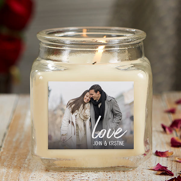 Love Photo Personalized Scented Glass Candle Jars - 26562