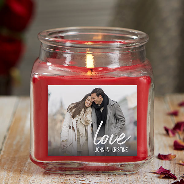 Love Photo Personalized Scented Glass Candle Jars - 26562