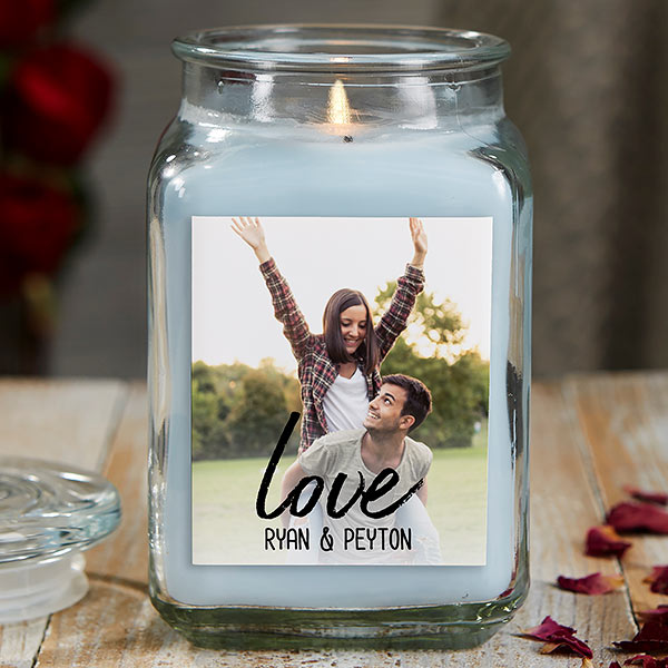 Love Photo Personalized Scented Glass Candle Jars - 26562