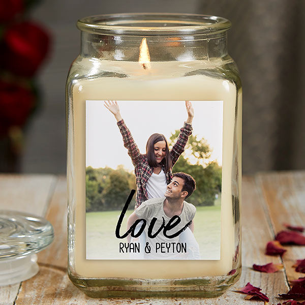 Love Photo Personalized Scented Glass Candle Jars - 26562