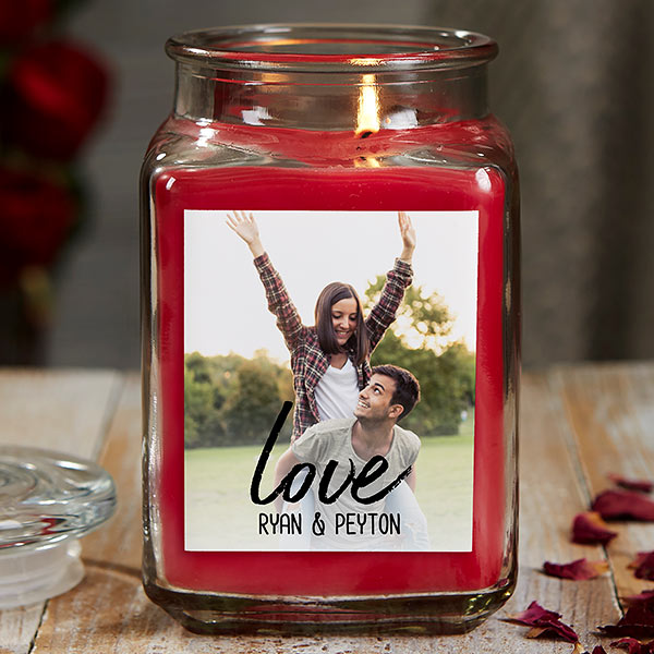 Love Photo Personalized Scented Glass Candle Jars - 26562