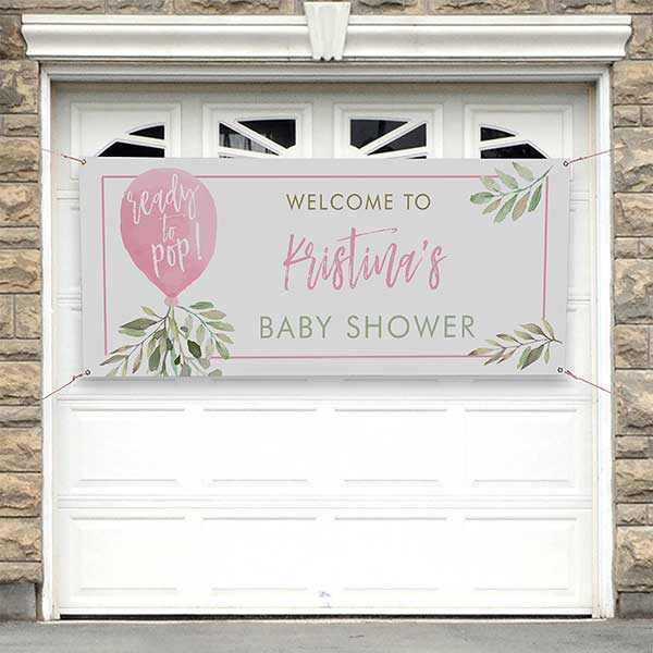 Ready To Pop Personalized Girl Baby Shower Banner - 27151