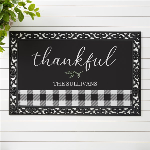 Personalized Black & White Buffalo Check Doormats - 27468