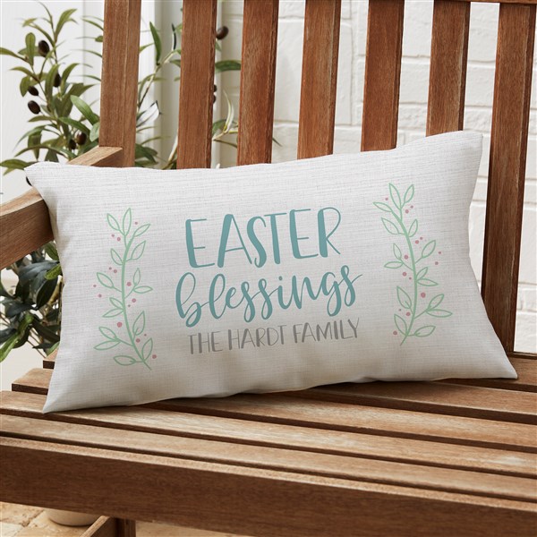 Easter Blessings Personalized Outdoor Throw Pillows - 27489