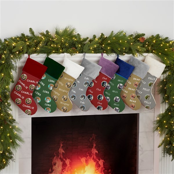 Pet Photo Phrase Personalized Christmas Stockings